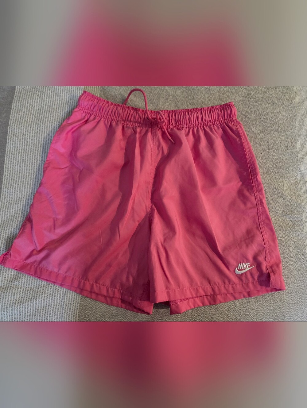 Nike Men's Hot Pink Athletic Shorts with Drawstring